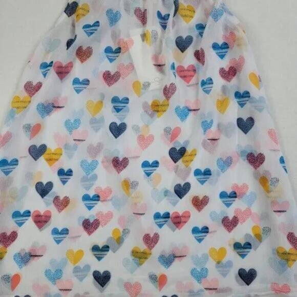 Jessica Simpson Heart-Print Chiffon Cover Up Size 5 - Picture 4 of 7